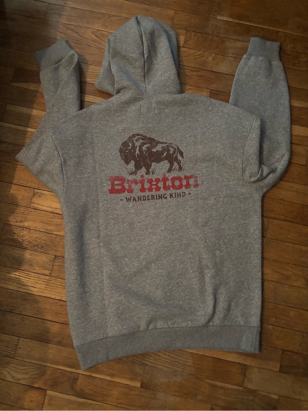 NWT Brixton Heather Gray Hooded Pullover with Small Chest Logo
